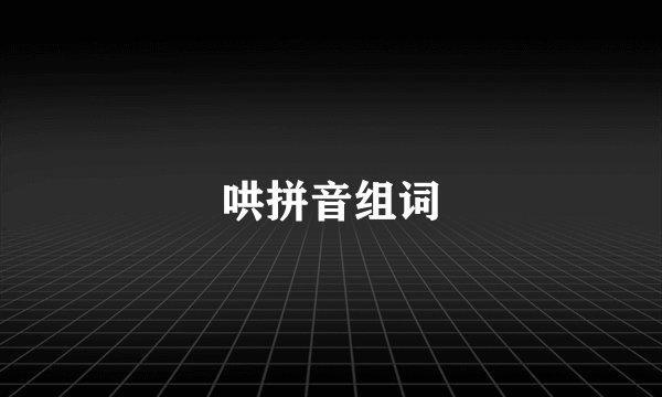 哄拼音组词