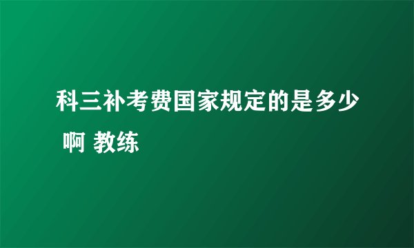 科三补考费国家规定的是多少 啊 教练