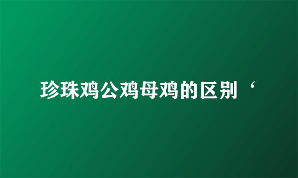 珍珠鸡公鸡母鸡的区别‘