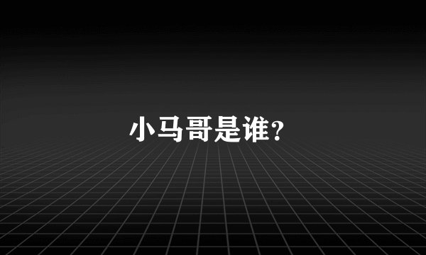 小马哥是谁?