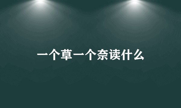 一个草一个奈读什么