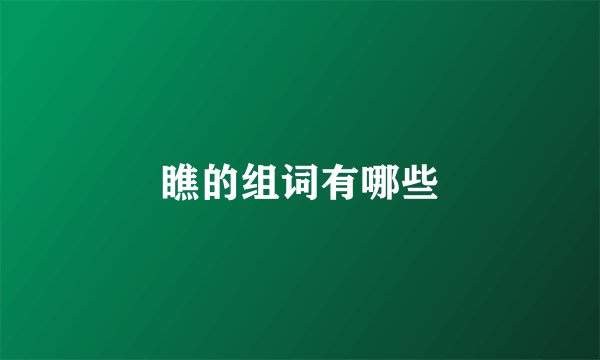 瞧的组词有哪些