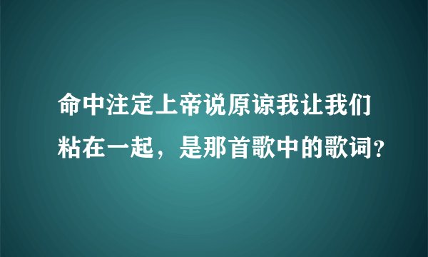 命中注定上帝说原谅我让我们粘在一起，是那首歌中的歌词？