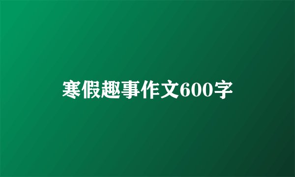 寒假趣事作文600字