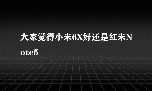 大家觉得小米6X好还是红米Note5