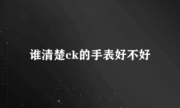 谁清楚ck的手表好不好