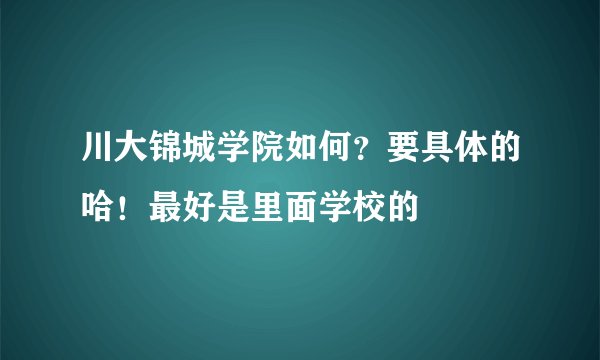 川大锦城学院如何？要具体的哈！最好是里面学校的