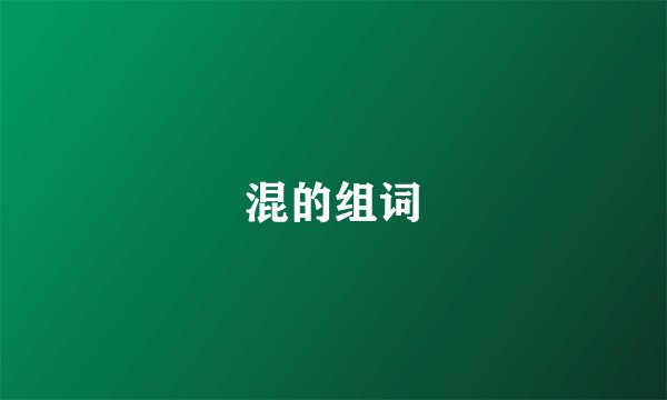 混的组词