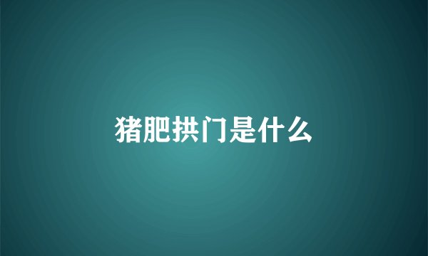 猪肥拱门是什么