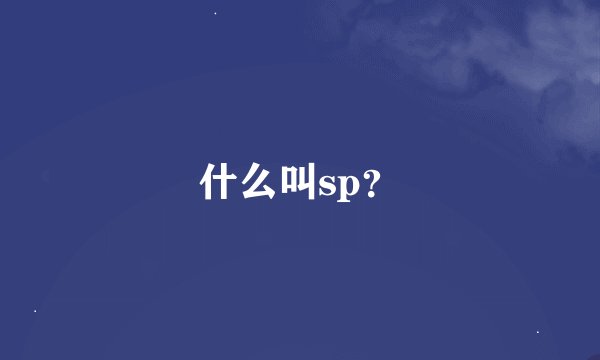 什么叫sp？