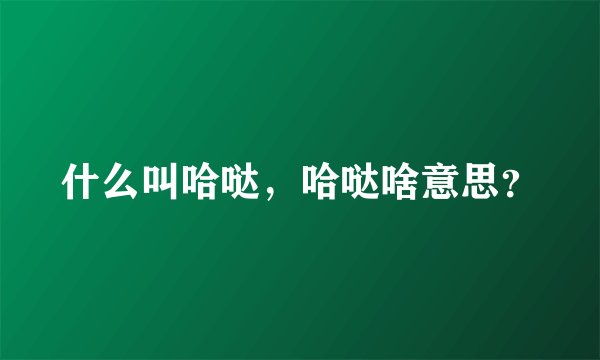 什么叫哈哒，哈哒啥意思？