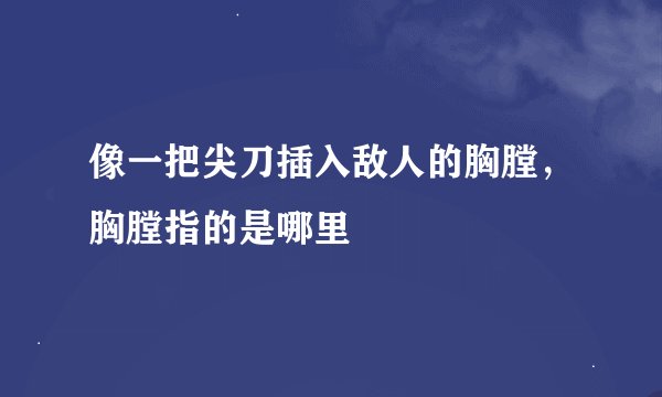 像一把尖刀插入敌人的胸膛，胸膛指的是哪里