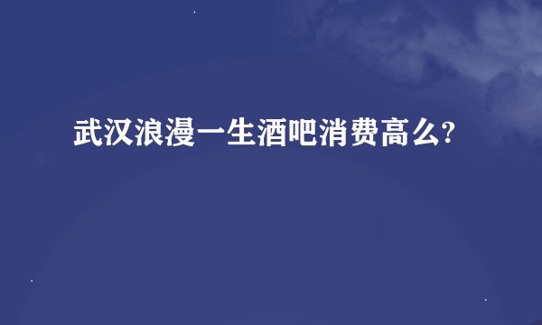 武汉浪漫一生酒吧消费高么?