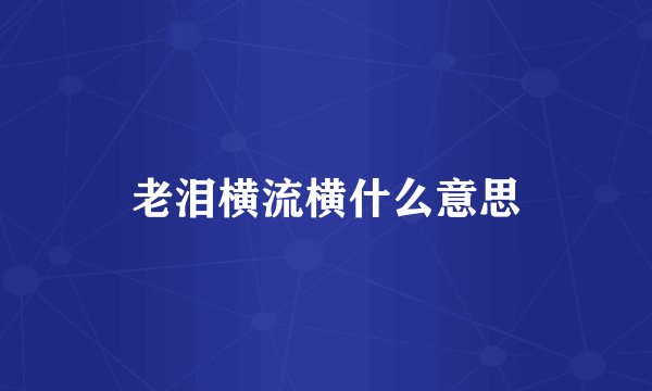 老泪横流横什么意思