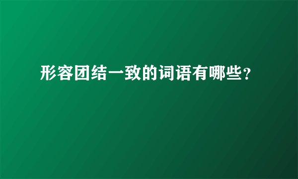 形容团结一致的词语有哪些?