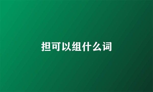 担可以组什么词