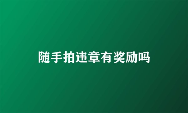 随手拍违章有奖励吗