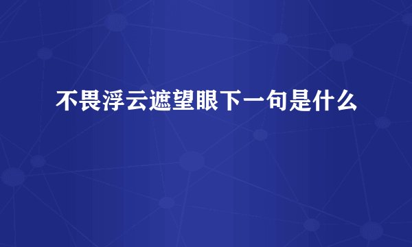 不畏浮云遮望眼下一句是什么