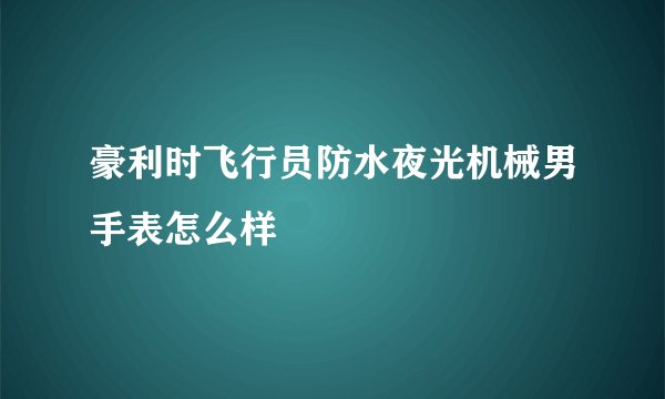 豪利时飞行员防水夜光机械男手表怎么样