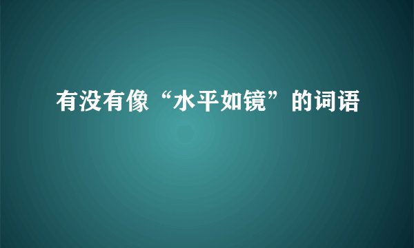 有没有像“水平如镜”的词语