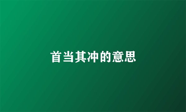 首当其冲的意思