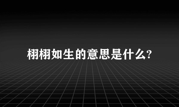 栩栩如生的意思是什么?