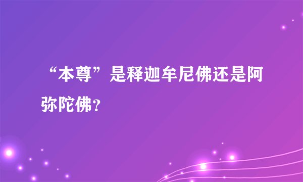 “本尊”是释迦牟尼佛还是阿弥陀佛？