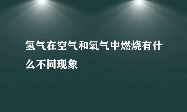 氢气在空气和氧气中燃烧有什么不同现象