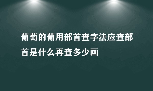 葡萄的葡用部首查字法应查部首是什么再查多少画