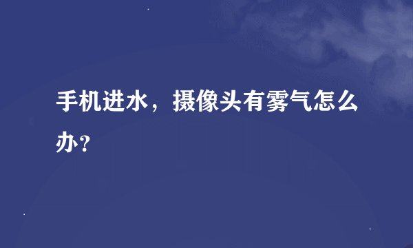 手机进水，摄像头有雾气怎么办？