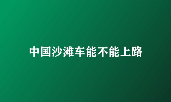 中国沙滩车能不能上路