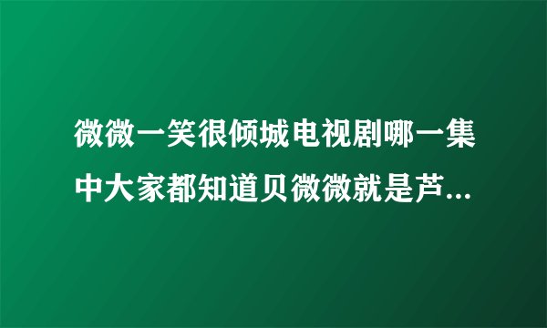 微微一笑很倾城电视剧哪一集中大家都知道贝微微就是芦苇微微。