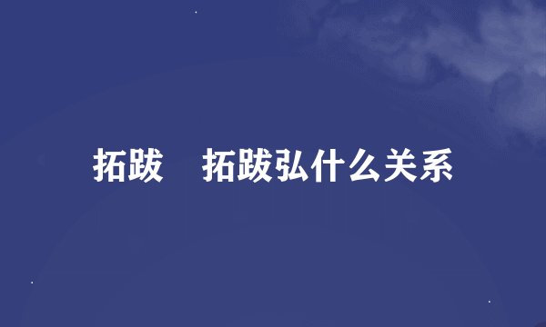 拓跋珪拓跋弘什么关系