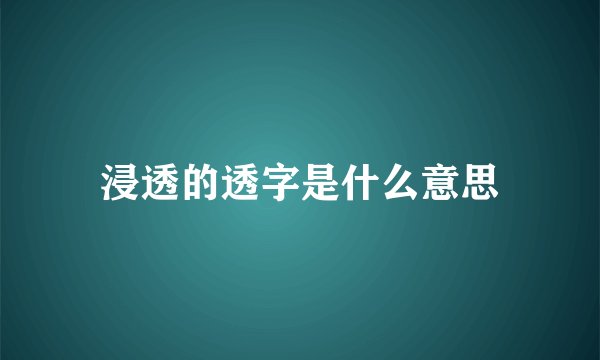 浸透的透字是什么意思