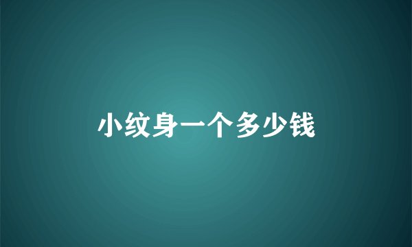 小纹身一个多少钱