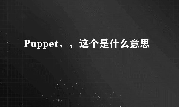 Puppet，，这个是什么意思