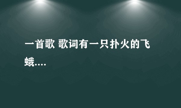 一首歌 歌词有一只扑火的飞蛾....