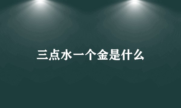 三点水一个金是什么