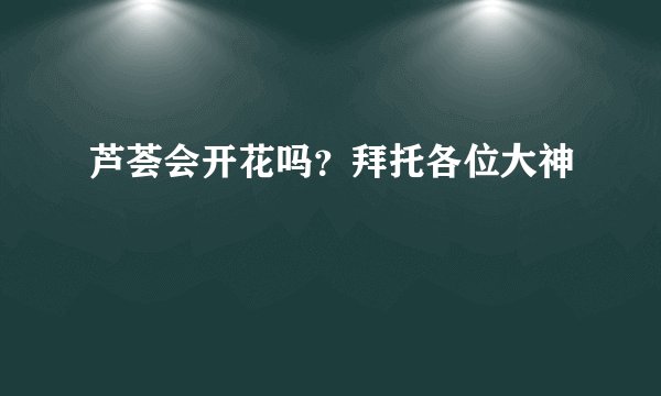 芦荟会开花吗？拜托各位大神