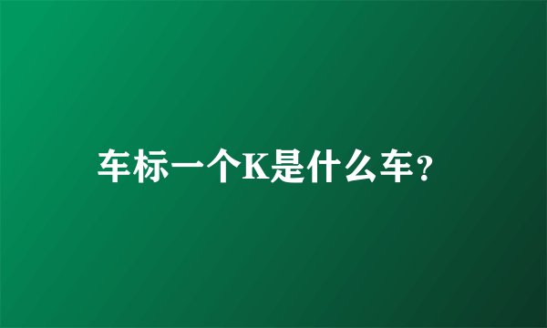 车标一个K是什么车？