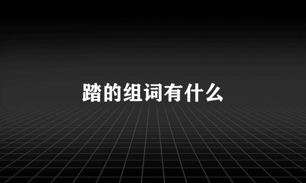 踏的组词有什么