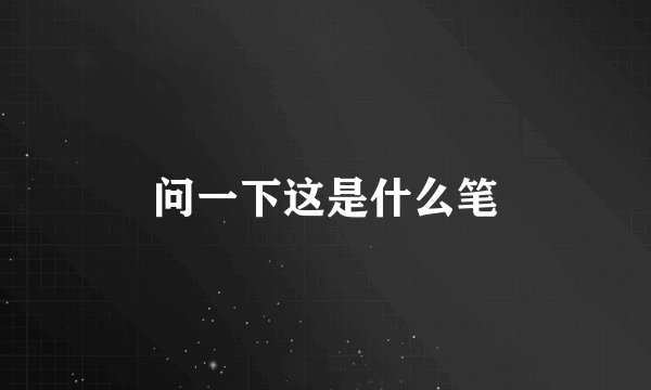 问一下这是什么笔