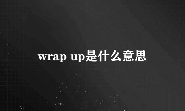 wrap up是什么意思