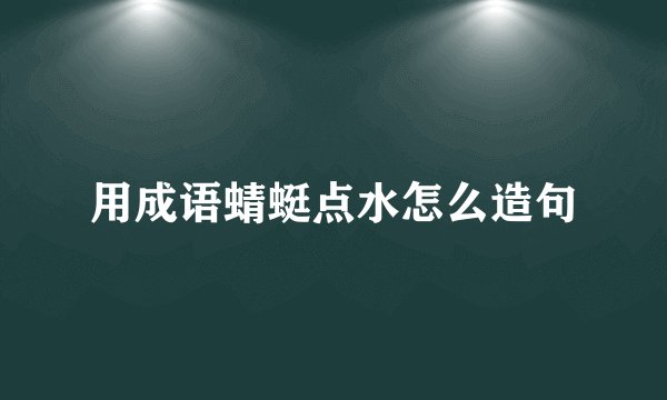用成语蜻蜓点水怎么造句