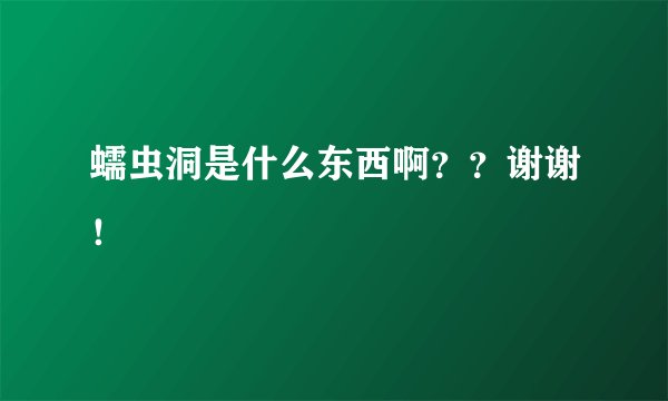 蠕虫洞是什么东西啊？？谢谢！