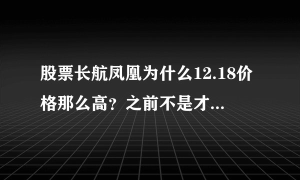 股票长航凤凰为什么12.18价格那么高？之前不是才几块吗？