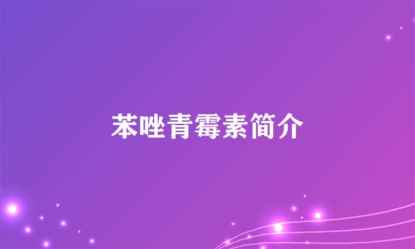 苯唑青霉素简介