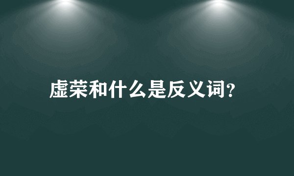虚荣和什么是反义词？