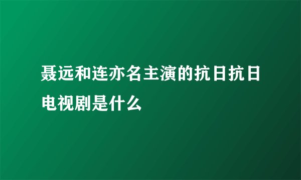 聂远和连亦名主演的抗日抗日电视剧是什么