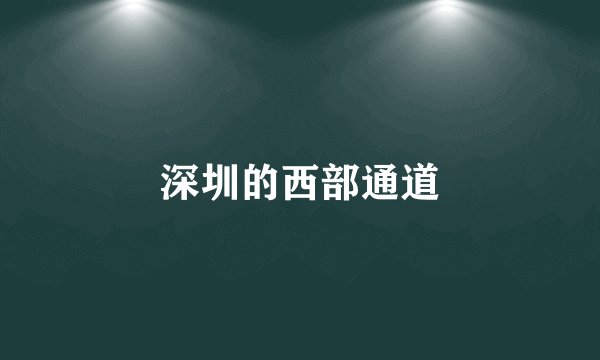 深圳的西部通道